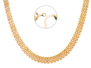 Casablanca Gold Plated Flat Mesh Sterling Silver Necklace