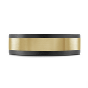 Mardini 7MM Men's 10KT Yellow Gold, Carbon Fibre & Tantalum Wedding Band