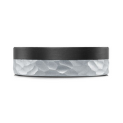 Mardini 7MM Men's 10KT Hammered White Gold, Carbon Fibre & Tantalum Wedding Band