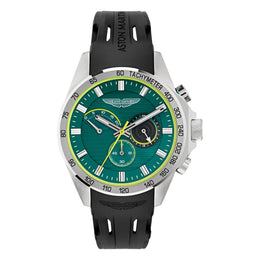 Aston Martin HDL Chronograph Podium Green Dial Silicone Strap Men's Watch - MTRH1F5023E