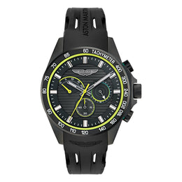 Aston Martin HDL Chronograph Black Dial Lime Essence Silicone Strap Men's Watch - MTRH1F5033E