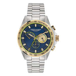Aston Martin HDL Chronograph Navy Dial Yellow Gold Bezel Men's Watch - MTRH1F5053E