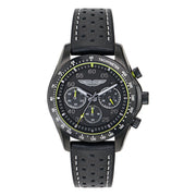 Aston Martin SGT Chronograph Black Dial Lime Essence Perforated Leather Strap Men's Watch - MTRS1F5023E