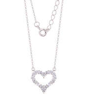Casablanca Sterling Silver & CZ Heart Necklace