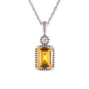 Casablanca Emerald Cut Birthstone Sterling Silver Necklace