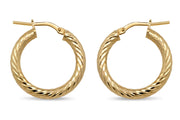 Casablanca Yellow Gold Plated Small Twist Hoop Earrings