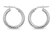Casablanca Sterling Silver Small Twist Hoop Earrings