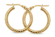 Casablanca Yellow Gold Plated Medium Twist Hoop Earrings