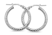Casablanca Sterling Silver Medium Twist Hoop Earrings