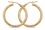 Casablanca Yellow Gold Plated Large Twist Hoop Earrings