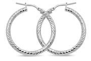 Casablanca Sterling Silver Large Twist Hoop Earrings
