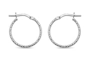 Casablanca Sterling Silver Small Fine Hoop Earrings