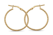 Casablanca Yellow Gold Plated Medium Fine Hoop Earrings