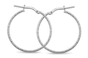 Casablanca Sterling Silver Large Fine Hoop Earrings