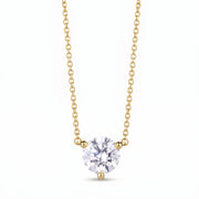 1.00CT TDW Lab Grown Round Diamond Pendant Necklace in 14KT Yellow Gold