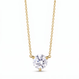 1.00CT TDW Lab Grown Round Diamond Pendant Necklace in 14KT Yellow Gold