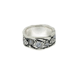 Keith Jack Sterling Silver Rocks & Rivers CZ Ring