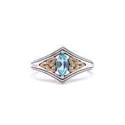 Keith Jack Sterling Silver Sky Blue Trinity Ring