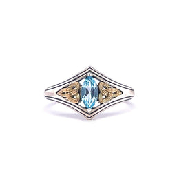 Keith Jack Sterling Silver Sky Blue Trinity Ring