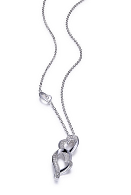 Elle Sterling Silver Heart Amour Necklace
