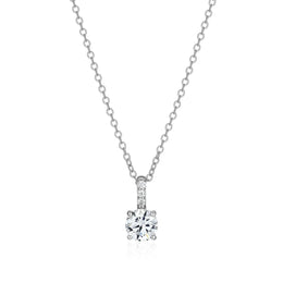 Elle Sterling Silver Duchess Clear CZ Necklace