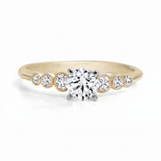 0.40CT I1 F Round Natural Mined Diamond Milgrain Vintage-Style Engagement Ring in 14KT Yellow Gold