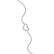 Monte Luna Sterling Silver Open Heart Diamond Bracelet