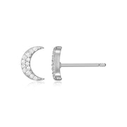 Monte Luna Silver Moon Stud Earrings
