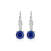 Elle Sterling Silver Duchess Sapphire CZ Drop Earrings
