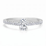 0.52CT Oval I1 I Mined Natural Diamond Engagement Ring in 14KT White Gold