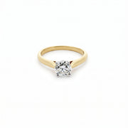 1.00CT I1 J Natural Round Solitaire Diamond Engagement Ring in 14KT Yellow Gold