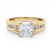 1.50CT Lab Grown Princess Cut Diamond Engagement Ring in 10KT Yellow Gold