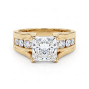 2.50CT Lab Grown Princess Cut Diamond Engagement Ring in 10KT Yellow Gold