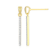 Monte Luna Gold Plated Stick Drop Stud Earrings