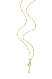 Monte Luna Yellow Gold Plated Diamond Key Necklace