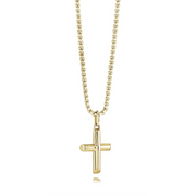 Italgem Yellow Gold Plated Stainless Steel Small Classic Cross 18