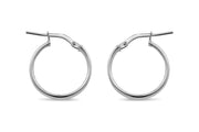 Casablanca Sterling Silver Small Classic Plain Hoop Earrings