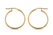 Casablanca Yellow Gold Plated Medium Classic Plain Hoop Earrings