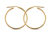 Casablanca Yellow Gold Plated Large Classic Plain Hoop Earrings