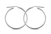 Casablanca Sterling Silver Large Classic Plain Hoop Earrings