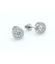 Casablanca Sterling Silver CZ Stud Earrings
