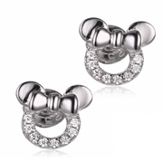 Casablanca Sterling Silver Mouse Bow Stud Earrings