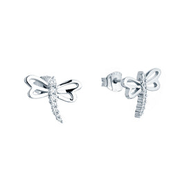 Casablanca Sterling Silver Firefly Stud Earrings