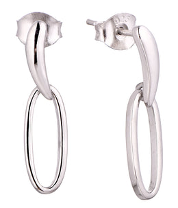 Casablanca Sterling Silver Drop Stud Earrings