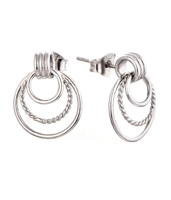 Casablanca Sterling Silver Circle Stud Earrings