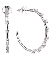 Casablanca Sterling Silver CZ Hoop Earrings