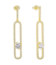 Casablanca Gold Plated Drop CZ Earrings