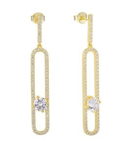 Casablanca Gold Plated Drop CZ Earrings