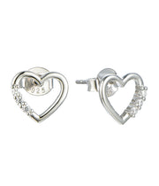Casablanca Sterling Silver Open Heart Earrings