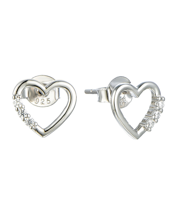 Casablanca Sterling Silver Open Heart Earrings